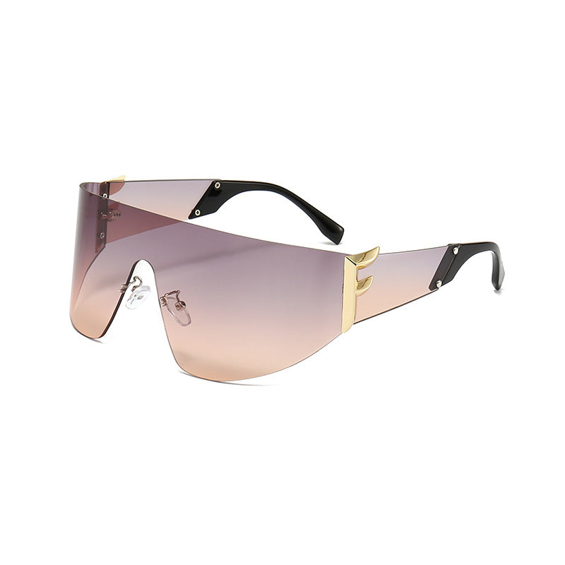 Wholesale PC Futuristic One-Piece Sunglasses for Men and Women